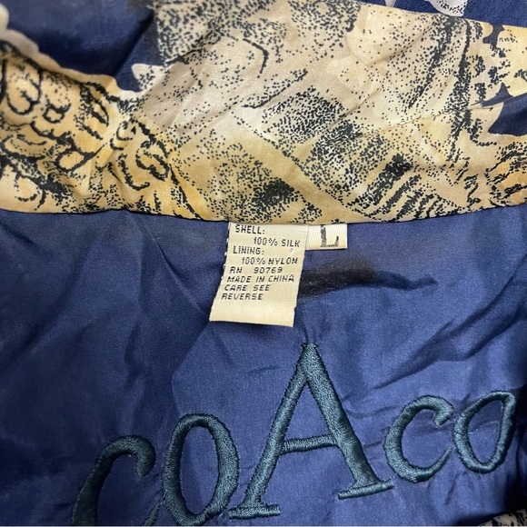 Vintage Silk Jacket Women’s Size Large Lightweight Seashell Pearl Nautical CoAco - Picture 8 of 10